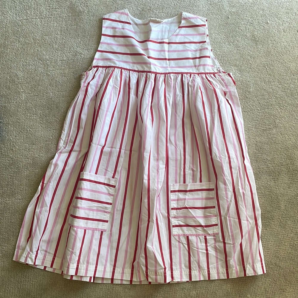 Sleeveless Pink Stripe Mini Dress